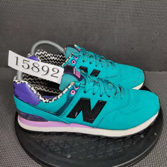 New Balance 574 Classic Shoes Womens Sz 8 Teal Black Sneakers