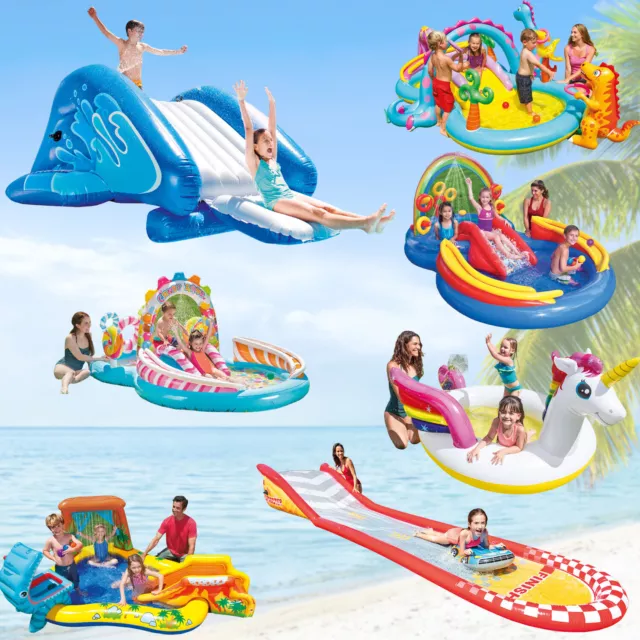 Intex Badeinsel Planschbecken Kinder Pool Spielcenter mit Rutsche Kinderpool