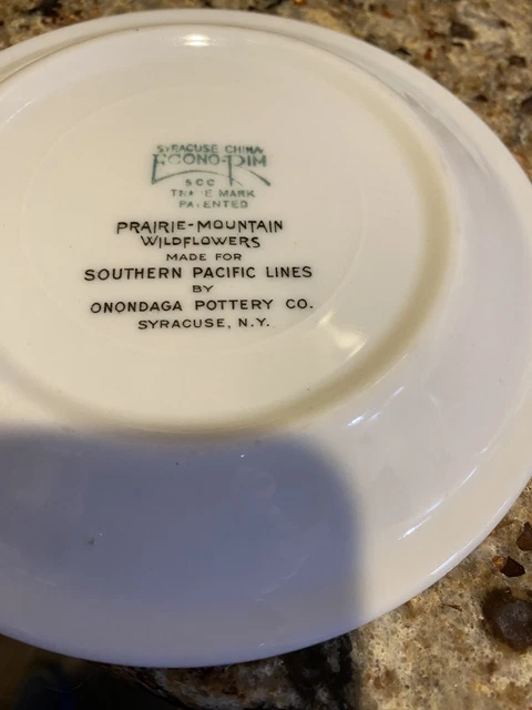 Southern Pacific RR PRAIRIE MOUNTAIN WILDFLOWERS  5 1/2in Plate ￼Syracuse China 2