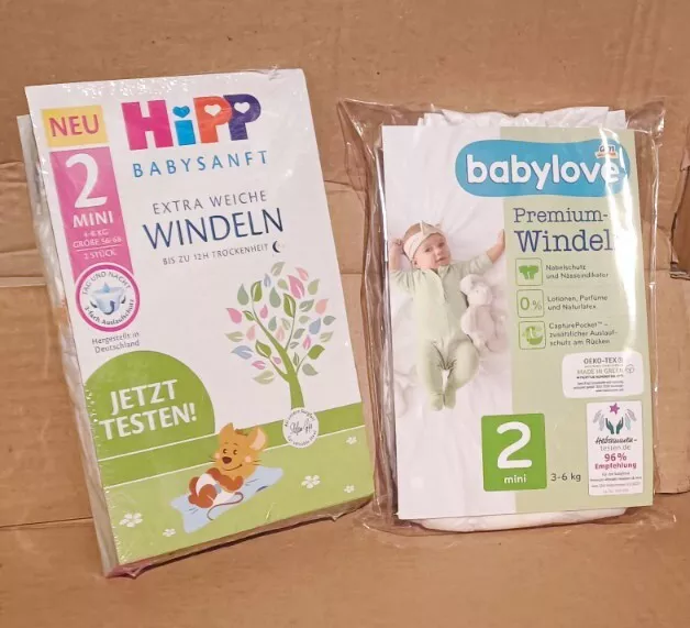 140 Stück Baby Windeln Gr. 2  3 - 8 KG Babylove HIPP Pampers NEU