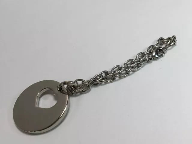 Cartier Round Key Ring Heart Shape Cutout Silver Color Keychain Bag Charm Cute