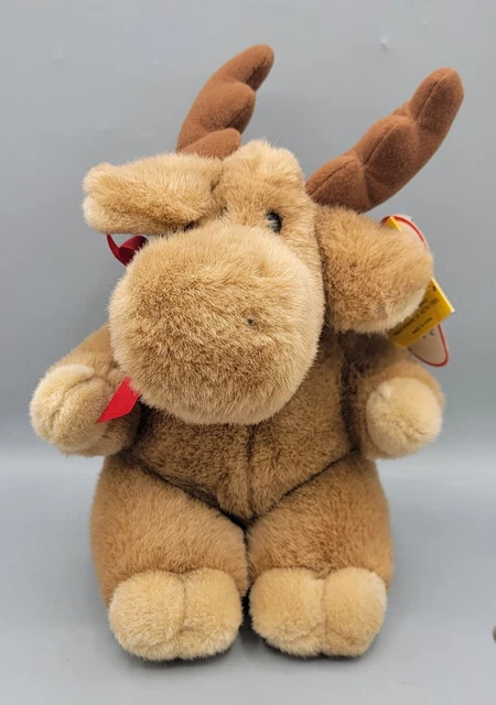 Toy Corp 1990 Prestige Toy Brown Moose With Sound Stuffed Animal Plush Vtg Tags