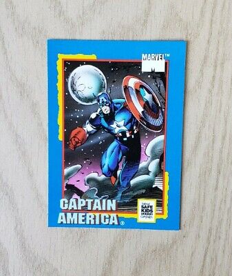 1991 Marvel Impel Trading Card  Halloween Treats Capt. America Keep Kids Safe