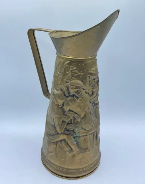 Brass Jug Large Vintage Peerage Men drinking around a Table Design Pitcher (1)