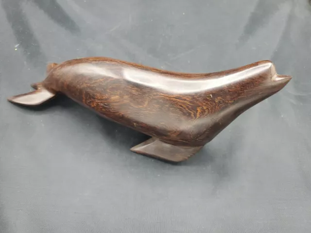 Vintage Hand Carved Ironwood Seal Sea Lion Wood Carving Sculpture/Figurine 12" L