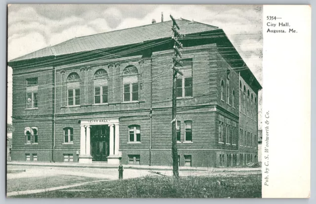 Augusta, Maine ME - Old City Hall Building - Vintage Postcard - Unposted