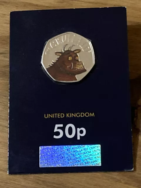 Gruffalo 50p BUNC 50p Coin 2019 Decal Sticker Royal Mint Gift Card Case 3