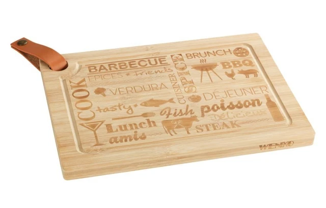 Tagliere IN Bambù con Manico M, 33 X 23 CM, WENKO