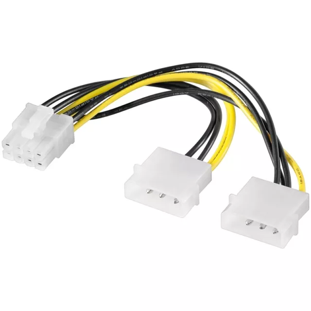 Internes Stromkabel 2x 5¼"-Stecker an 8-polige PCI-Express-Buchse