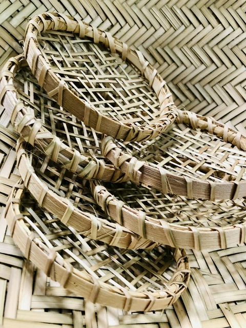 String Hopper Color Plate CANE STRING HOPPER Tray Idiyappam Plate Eco Friendly Organic Reusable ...