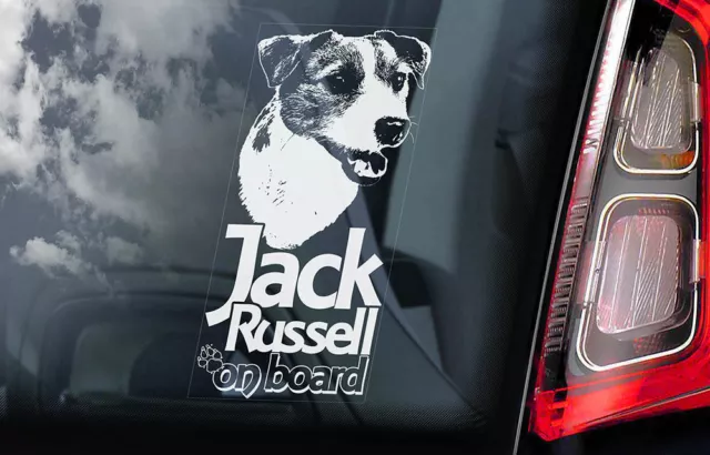 JACK RUSSELL Car Sticker, Terrier Dog Window Sign Bumper Decal Gift Pet - V02