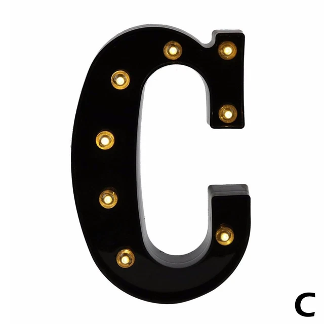 22.5CM Black3 LED Black Letter Light 26 English Night Light Large Lights Alphab