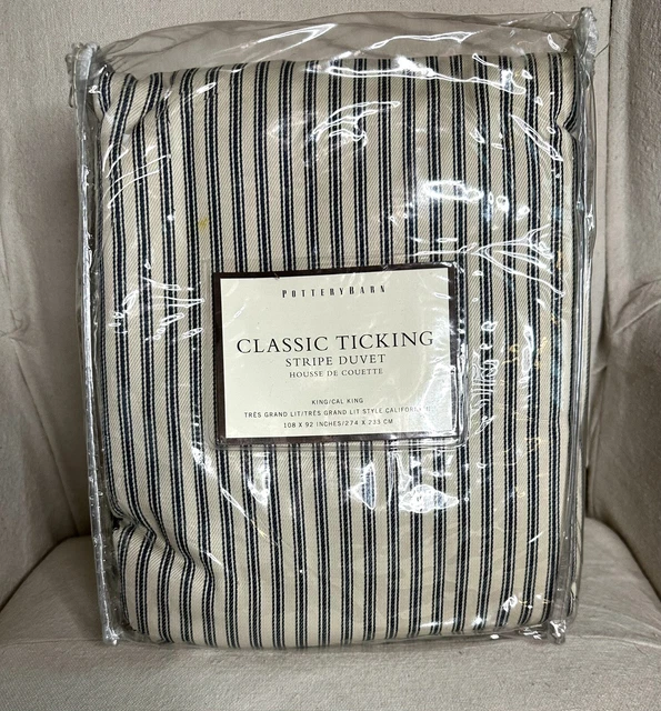 NEW NIP Pottery Barn Classic Ticking Stripe KING CAL KING Duvet Navy / Off White NEW NIP Pottery Barn Classic Ticking Stripe KING CAL KING Duvet Navy / Off White