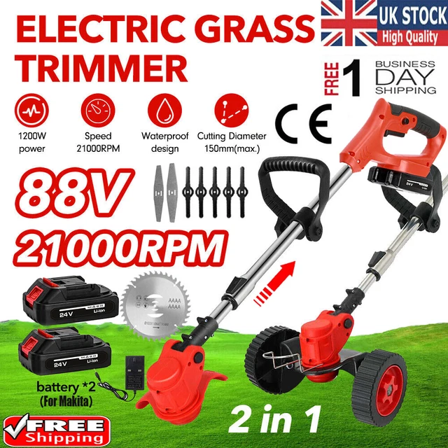 thumbnail image 2 of 24V Cordless Grass Trimmer & Garden Edger Kit - 2 Batteries, 800W, Multiple Attachments 2 of 5
