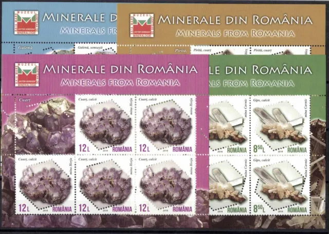 2018 Rumänien, Klb. Serie Mineralien, postfrisch/MNH, MiNr. 7404/07, ME 99,-