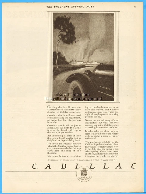1920 Cadillac Motor Car Company Detroit Michigan General Motors GM automobile Ad