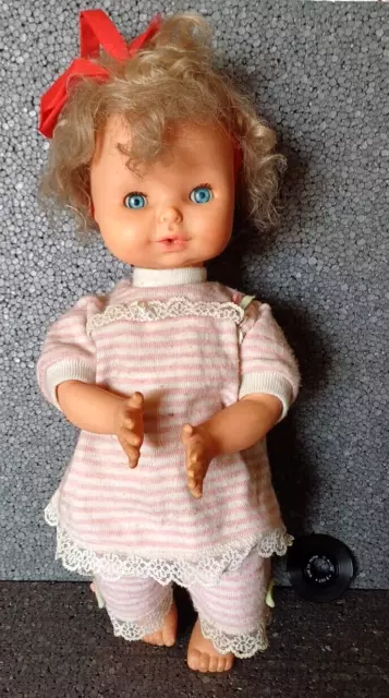Ceccon bambola con disco vintage 44 cm doll poupee muneca