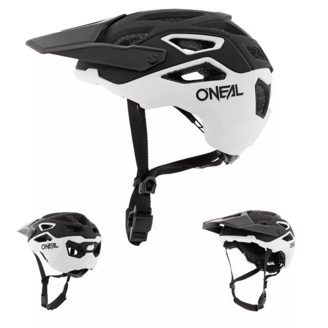 ONeal Pike Solid Schwarz Weiß Fahrrad Helm All Mountain Bike Trail MTB BMX