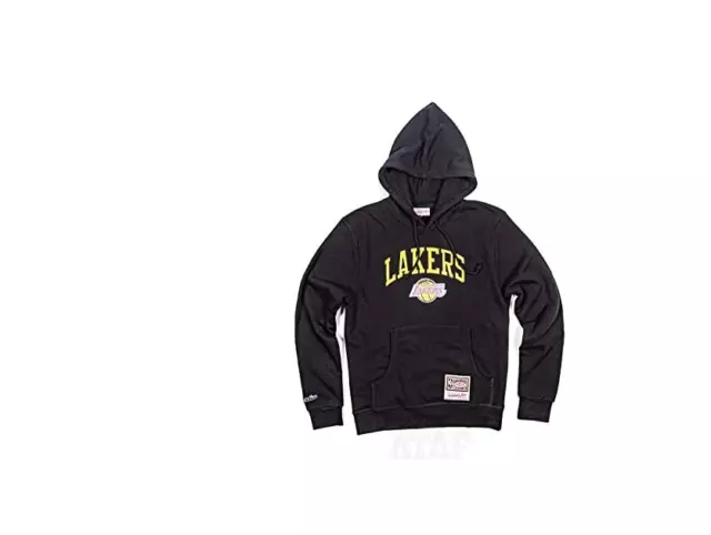 Mitchell & Ness Hwc Arch Logo Felpa con Cappuccio Los Angeles Lakers Nuovo