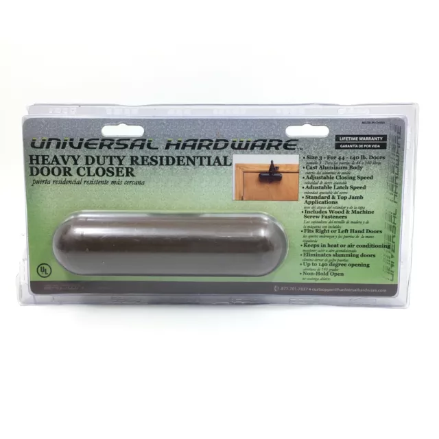 Heavy Duty Brown Residential Door Closer Size 3 up to 140 lb Universal Hardware