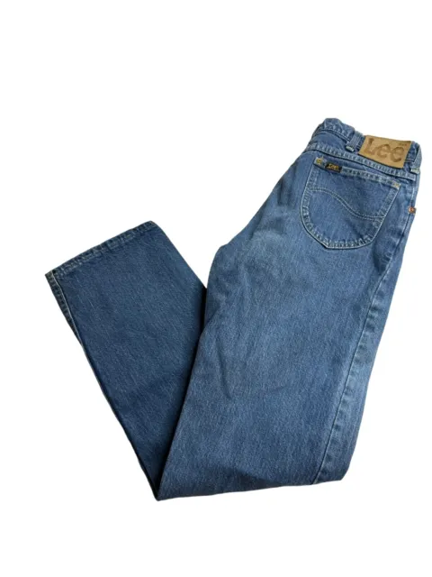 VTG Lee Riders SANFORIZED Union Made Button Fly Blue Denim Jeans Men's 30X30 USA