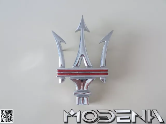 Maserati Emblem Dreizack Tridente Kühler Grill 4200 Coupe Spyder QP rot red