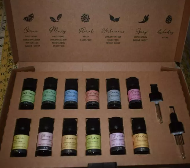 Boxed Essential OILS Gift SET 12 x 5mls Aromatherapy Home Scent Diffuser