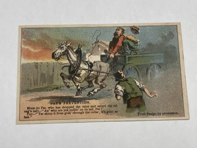 Arbuckle Bros Ariosa Coffee Victorian Trade Card Man Riding Carriage Humor Farm