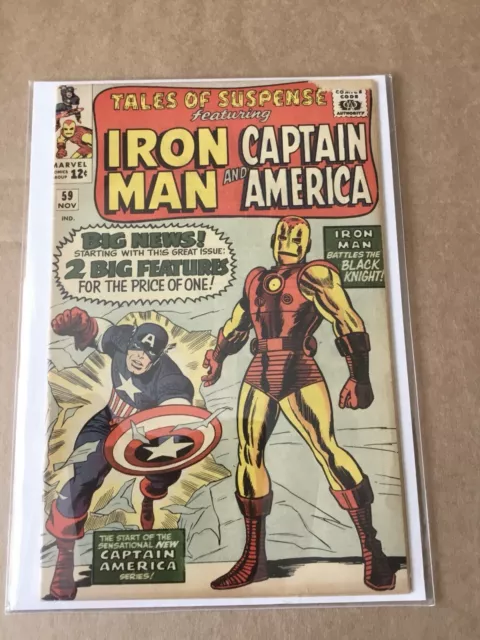 Tales of Suspense 59 1st Captain America & Iron Man Marvel Comic(1964)1st Jarvis