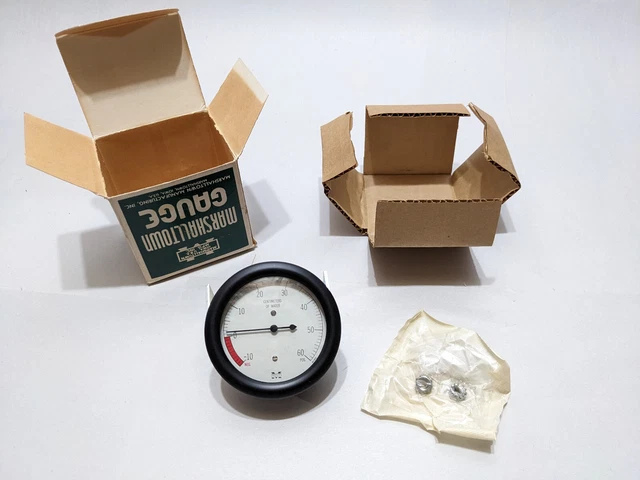 Marshalltown Pressure/Vacuum Gauge  CM of Water  (-10 to +60) H-S 83B-10 X 60