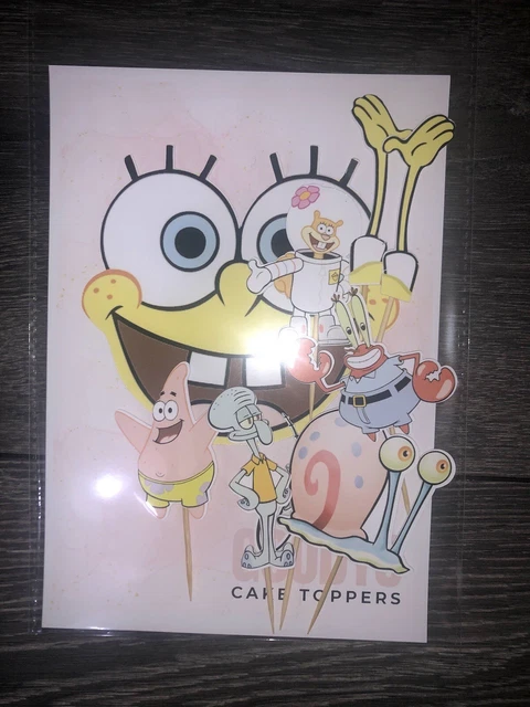 SPONGEBOB KUCHEN TOPPER Geburtstag personalisiert Mädchen Jungen Name ...