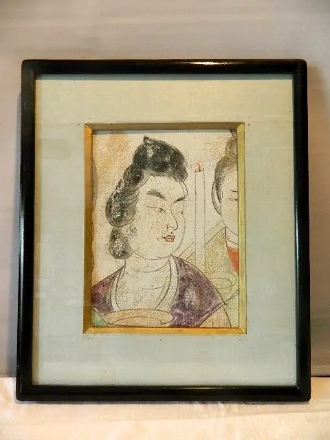 Vintage Chinese Painting on Plaster