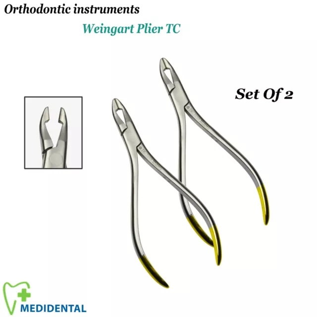 Set Of 2 - Orthodontic Dental Instruments Alicates universales Weingart TC New