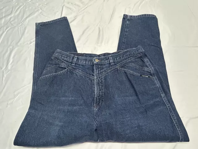 VINTAGE Rocky Mountain Jeans Womens High Waist Bareback Dark Wash Denim