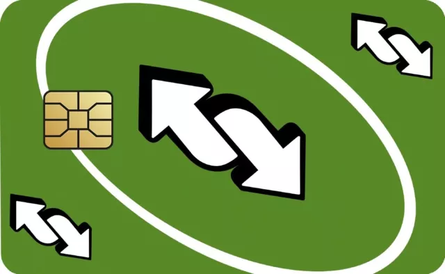 Reverse Card Bank Card 4x Skins Sticker, Uno Credit card funny decal meme  tiktok