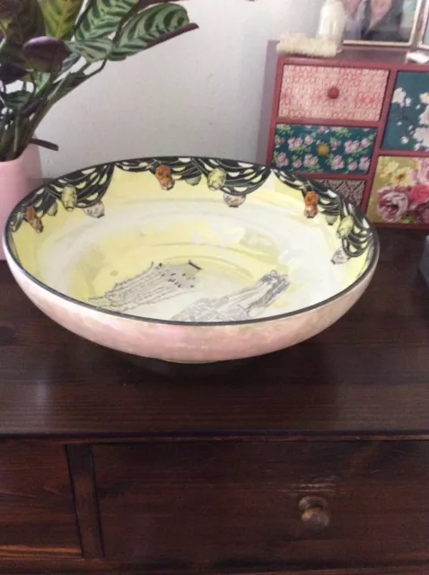 Burleigh Ware large decorative bowl oriental design vintage finish 3