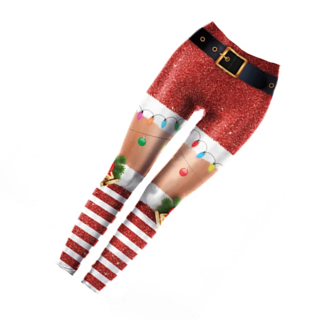 Collant Elfi Leggings Sportivi Poliestere Donna Gravidante Natale Ragazze