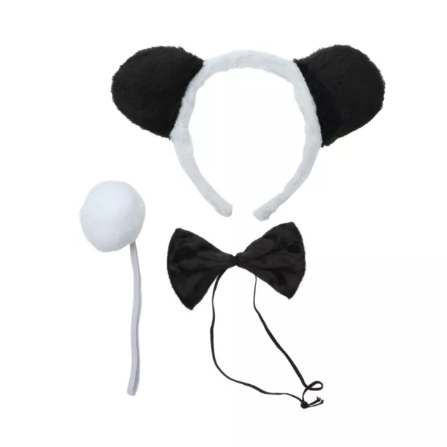 3 Pcs/set Costume Props Fun Panda Tail Baby Bowtie for Kids Ears