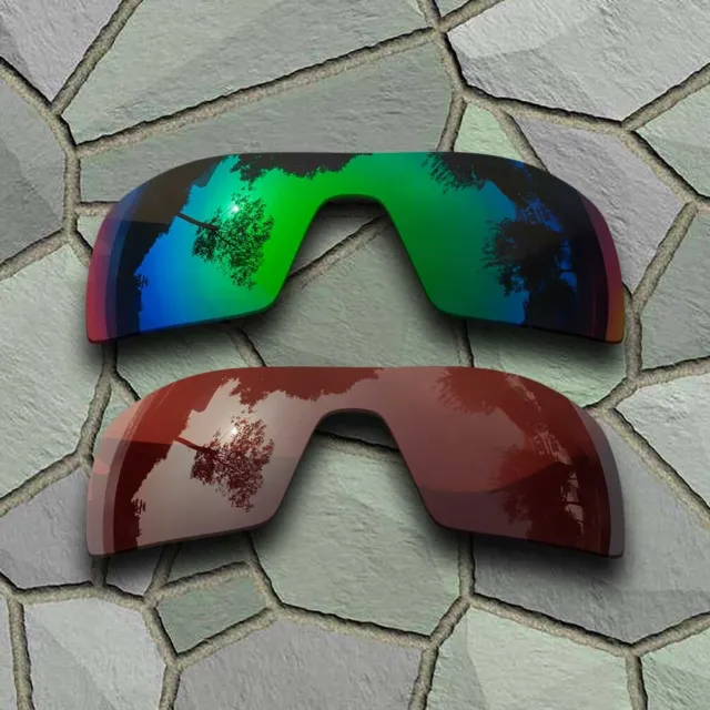 US Jade Green&Bronze Brown Polarized Lenses Replacement For-Oakley Oil Rig