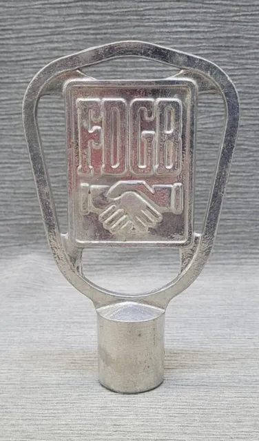 Vintage FDGB Fahnenspitze Aluminium DDR H 16 cm D2,4cm ALT