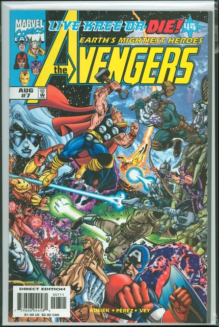 Avengers #7 VF/NM Marvel Comics 1998 George Perez Thor Cover