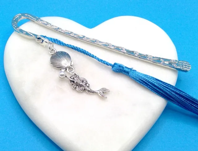 MERMAID/TURTLE CHARM +TASSEL Metal WAVE BOOKMARK *FREEPOST* Gift Box READERS MUM