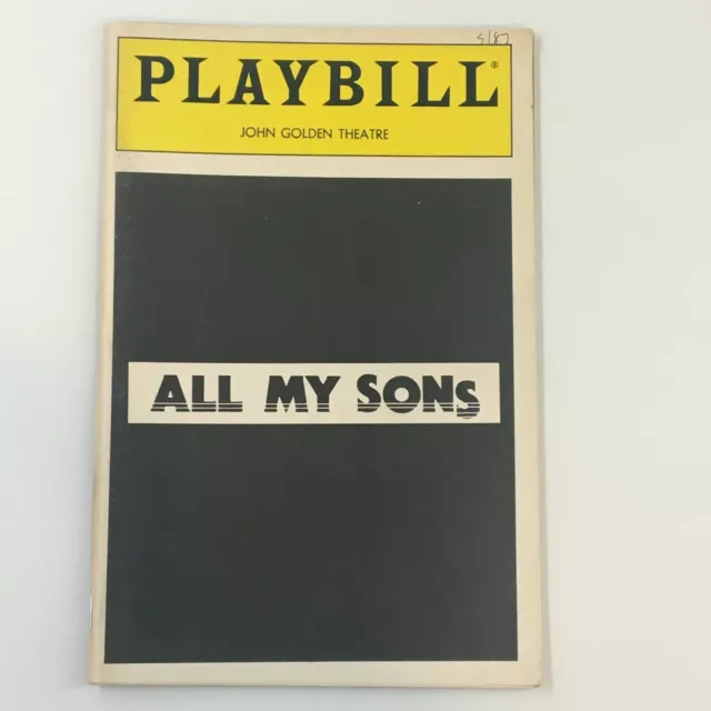 1987 Playbill John Golden Theatre Richard Kiley All My Sons by Arthur Miller