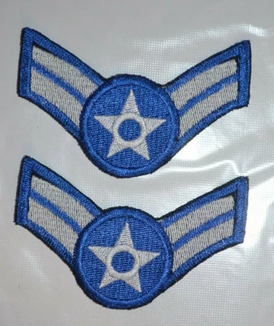 Usaf Rank Patches   Airman First Class  Embroidered  Sew On Patches  Qty 2