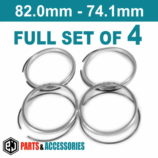 82.0-74.1 Spigot Rings Hub Rings FULL SET aluminium spacers rings for BBS wheels