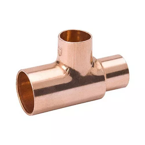 1" x 1/2" x 1" Inch Copper Reducing Tee CxCxC Sweat Plumbing Fitting