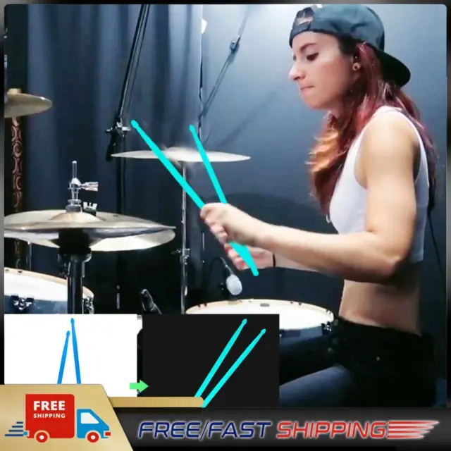 2 Pcs 4 Color Nylon Light Up Drum Sticks for Adults Kids Professional (Blue)