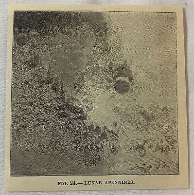 1887 Revista Grabado ~ Lunar Apennines