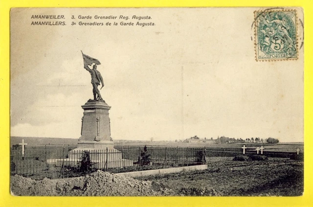 cpa Lorraine METZ AMANVILLERS Monument to the 3rd GRENADIERS of the GUARD AUGUSTA