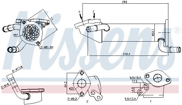 Radiatore motore NISSENS 66782 per KIA SORENTO II (XM) 2 2010-2015